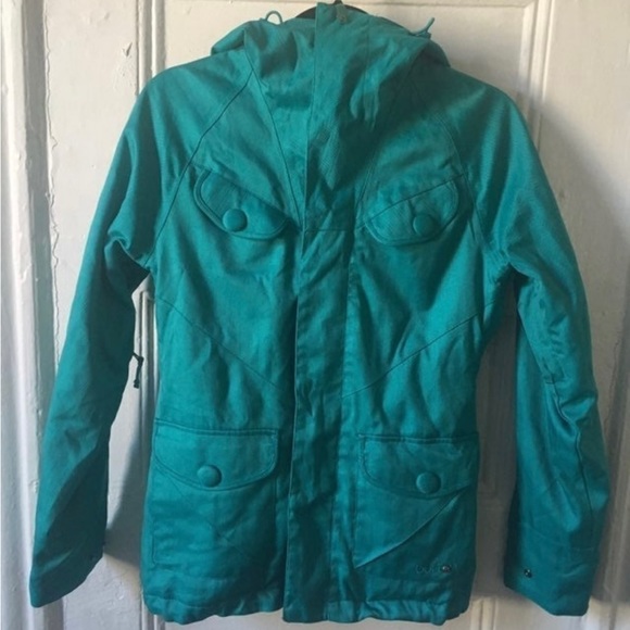 Burton Women’s Ski Snowboard Teal Turquoise Fleece-lined Coat Size XS - Picture 1 of 8